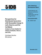 Perspectives for Distributed Generation with Renewable Energy in Latin America and the Caribbean: Analysis of Case Studies for Jamaica, Barbados, Mexico, and Chile