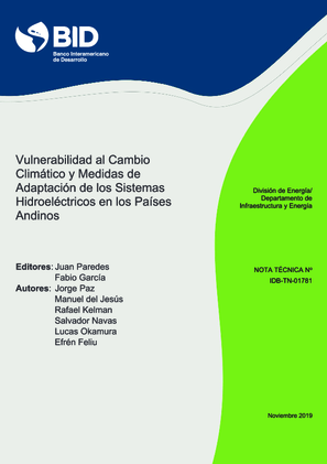 Vulnerabilidad al cambio climático y medidas de adaptación de los sistemas hidroeléctricos en los países andinos